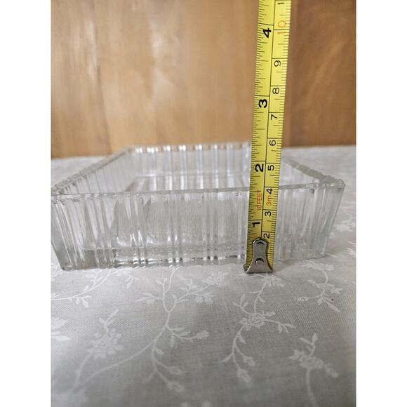 EAPG Glass John B. Higbee BIJOU Rib & Star Variation Relish Dish Rectangle 7"x5" - Picture 6 of 6